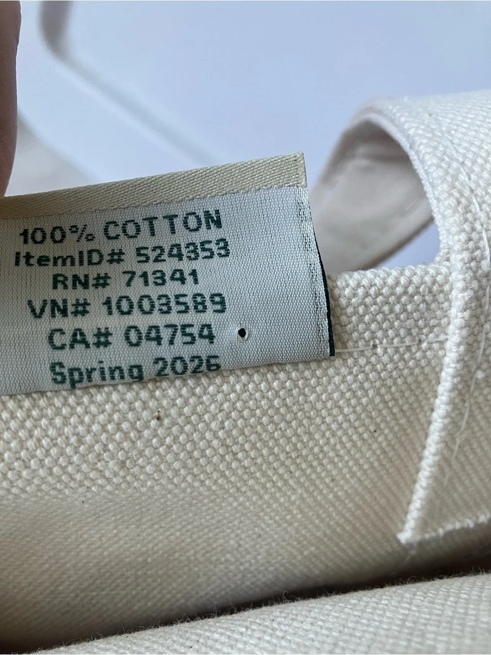 L.L. Bean Solid Natural Boat and Tote Bag Mini Size Cursive P Monogram USA NWOT